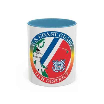 14th CG District (U.S. Coast Guard) Accent Coffee Mug 11oz Light Blue - Go Mug Yourself