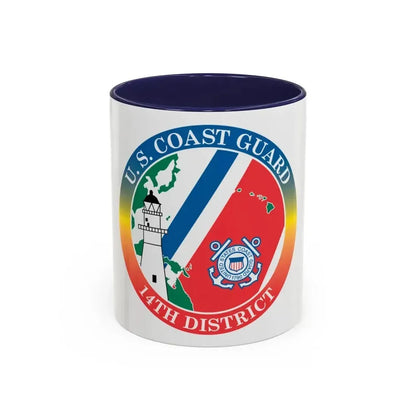 14th CG District (U.S. Coast Guard) Accent Coffee Mug 11oz Navy - Go Mug Yourself