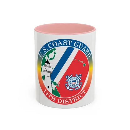 14th CG District (U.S. Coast Guard) Accent Coffee Mug 11oz Pink - Go Mug Yourself