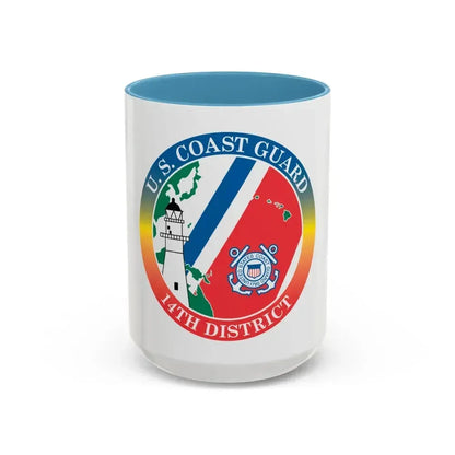 14th CG District (U.S. Coast Guard) Accent Coffee Mug 15oz Light Blue - Go Mug Yourself