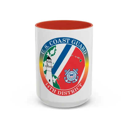 14th CG District (U.S. Coast Guard) Accent Coffee Mug 15oz Red - Go Mug Yourself