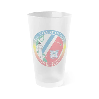 14th CG District (U.S. Coast Guard) Frosted Pint Glass 16oz Default Title - Go Mug Yourself