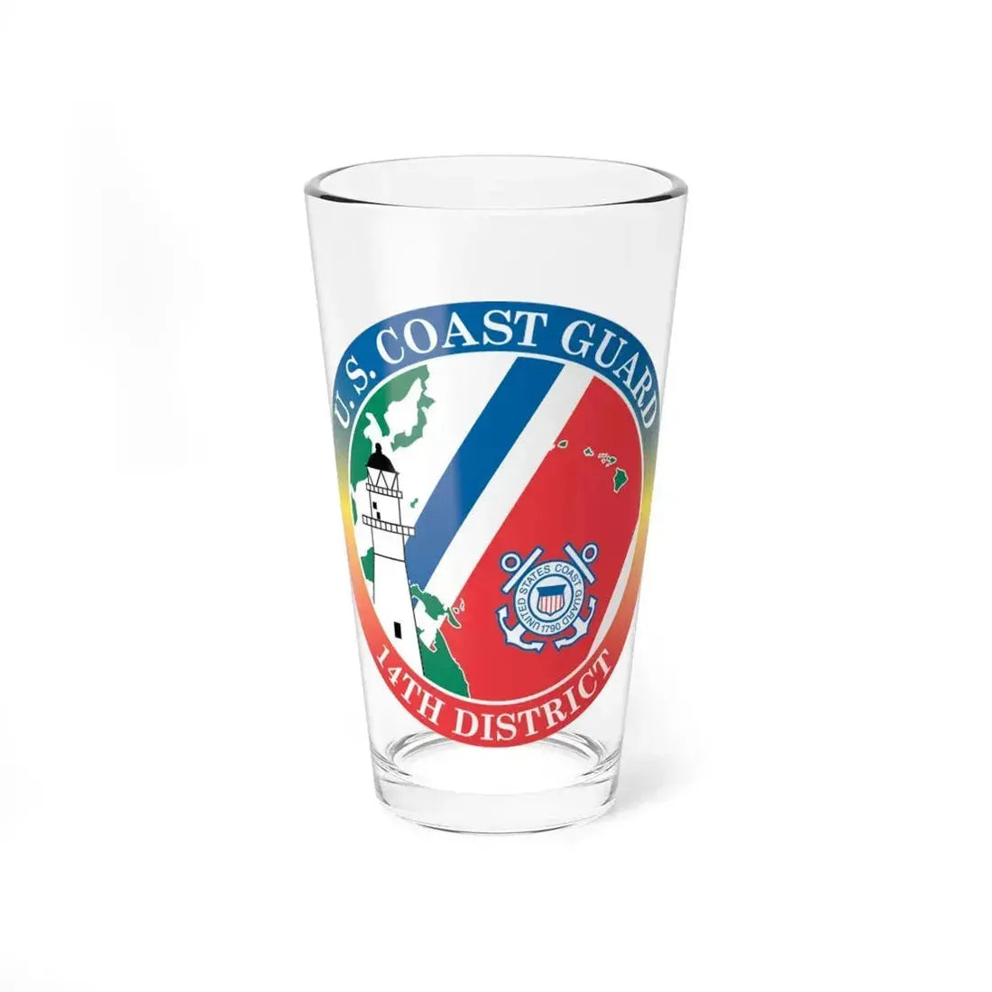 14th CG District (U.S. Coast Guard) Pint Glass 16oz 16oz - Go Mug Yourself