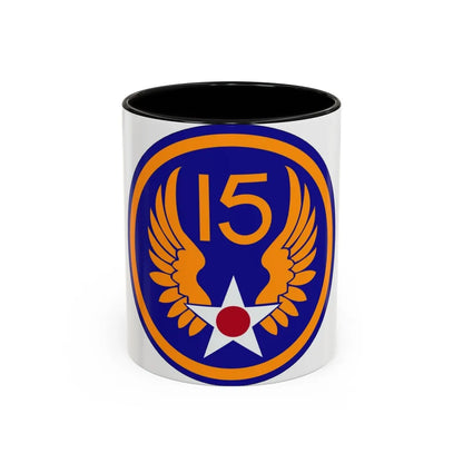 15 Air Force (U.S. Army) Accent Coffee Mug-11oz-Black-Go Mug Yourself