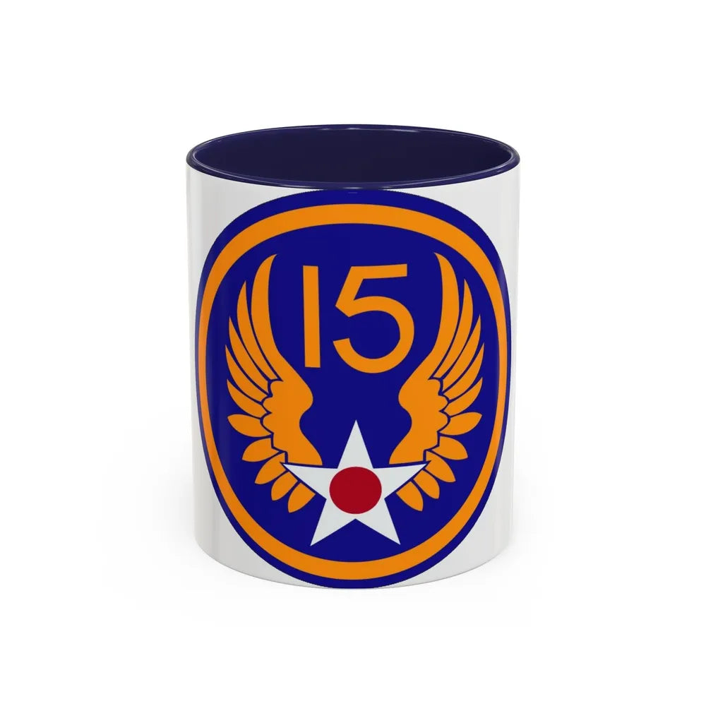 15 Air Force (U.S. Army) Accent Coffee Mug-11oz-Navy-Go Mug Yourself