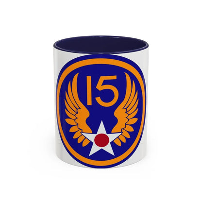 15 Air Force (U.S. Army) Accent Coffee Mug-11oz-Navy-Go Mug Yourself