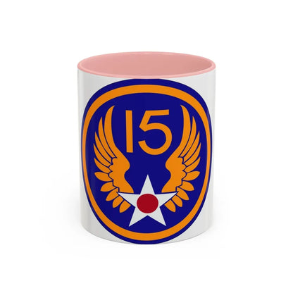 15 Air Force (U.S. Army) Accent Coffee Mug-11oz-Pink-Go Mug Yourself