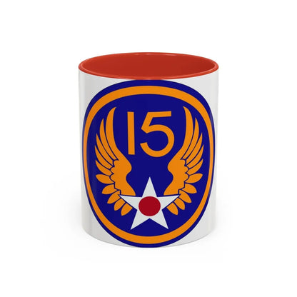 15 Air Force (U.S. Army) Accent Coffee Mug-11oz-Red-Go Mug Yourself