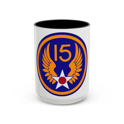 15 Air Force (U.S. Army) Accent Coffee Mug-15oz-Black-Go Mug Yourself