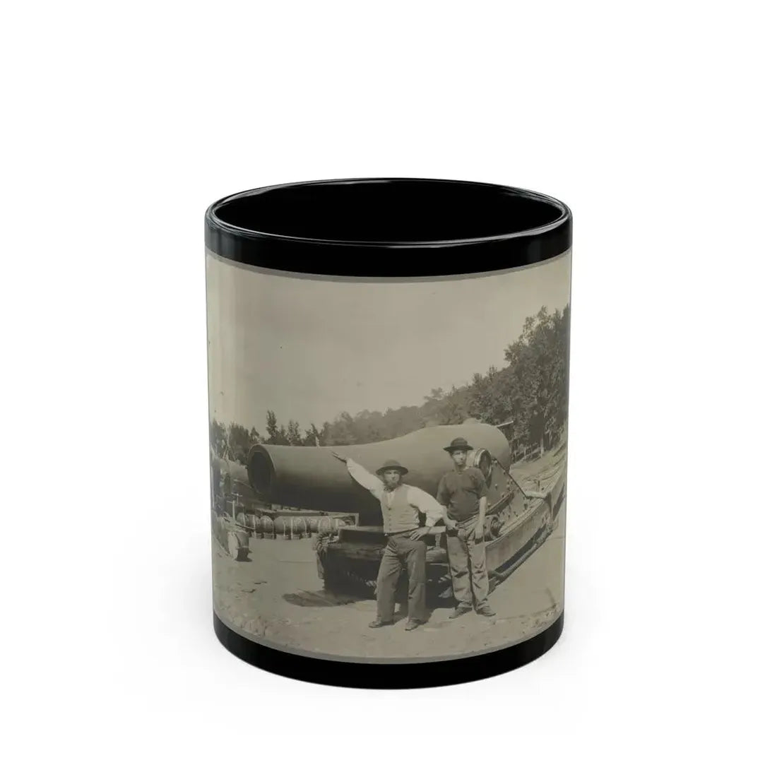 15 In. Gun Near Wash., D.C. Aug. 1865 (U.S. Civil War) Black Coffee Mug 11oz - Go Mug Yourself