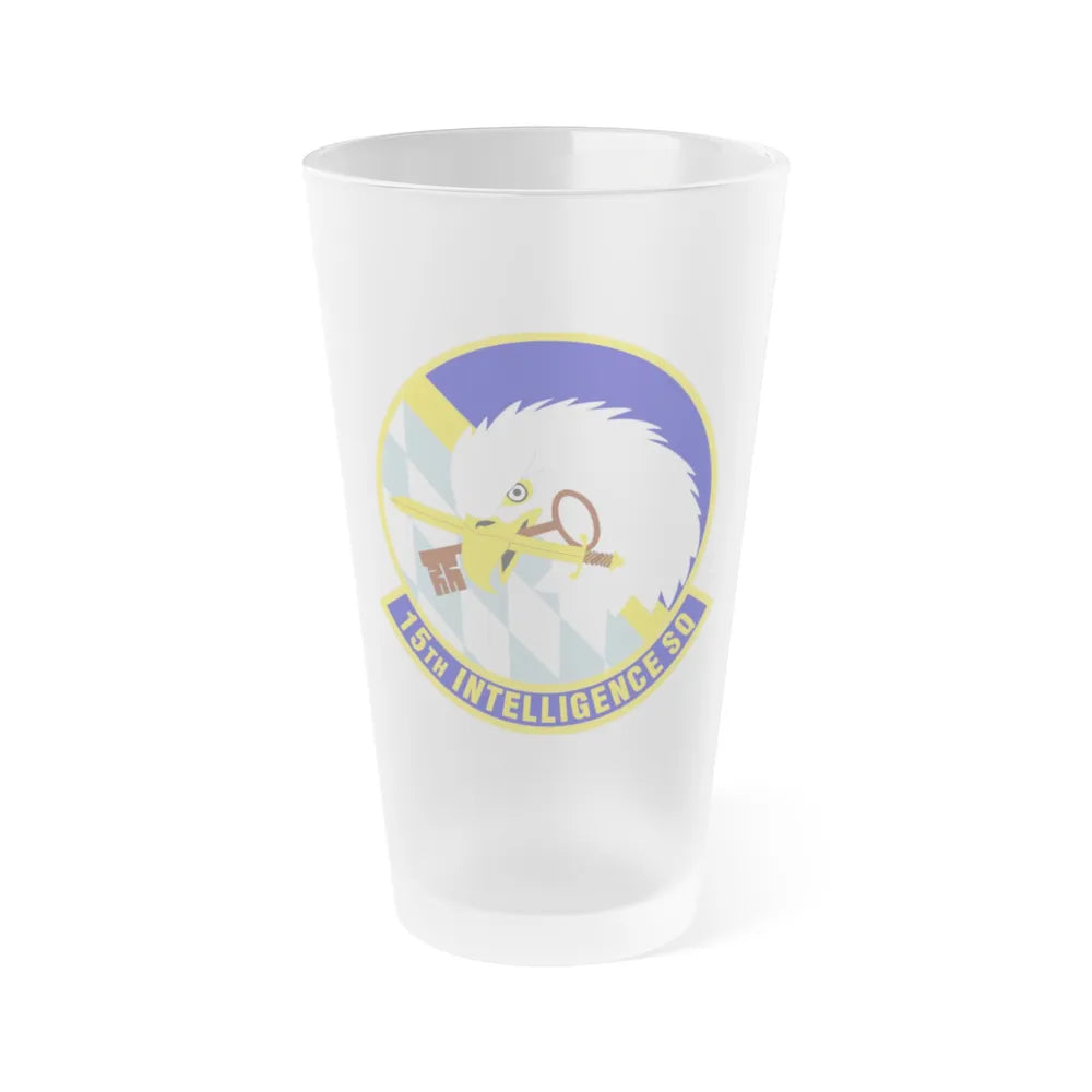 15 Intelligence Squadron ACC (U.S. Air Force) Frosted Pint Glass 16oz-16oz-Frosted-Go Mug Yourself