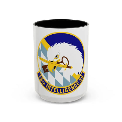 15 Intelligence Squadron ACC (U.S. Air Force) Accent Coffee Mug 15oz Black - Go Mug Yourself