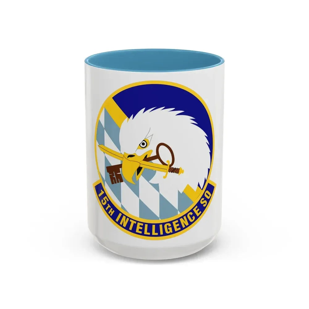 15 Intelligence Squadron ACC (U.S. Air Force) Accent Coffee Mug 15oz Light Blue - Go Mug Yourself