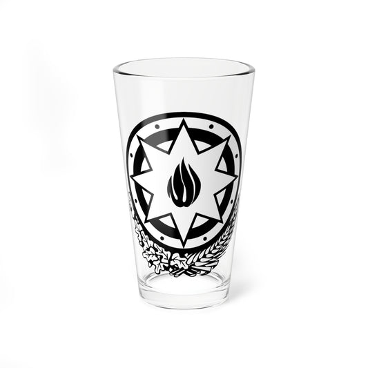 Emblem of Azerbaijan black-white (Azerbaijan) (Coat of Arms) Pint Glass 16oz