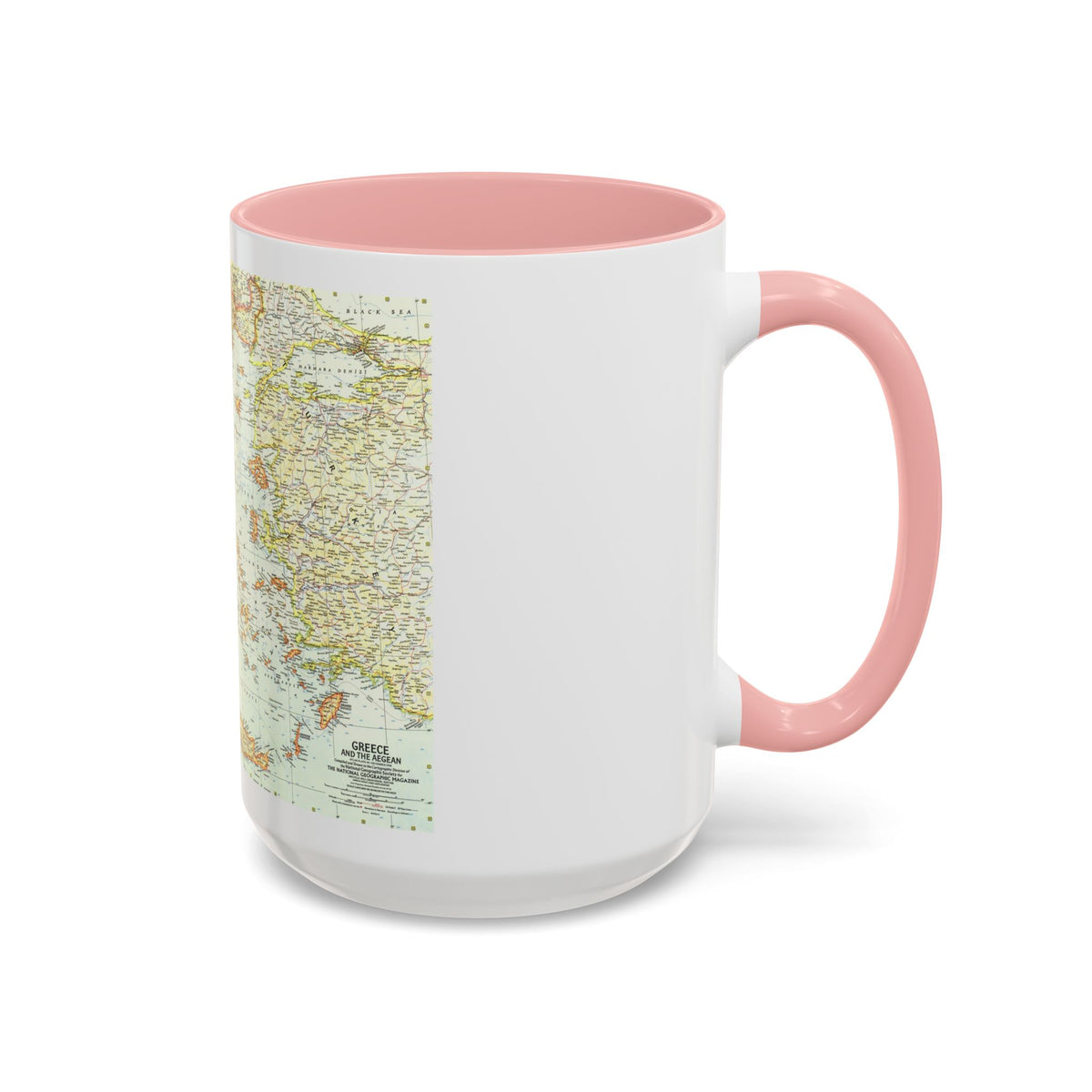 Greece and the Aegean (1958) (Map) Accent Coffee Mug