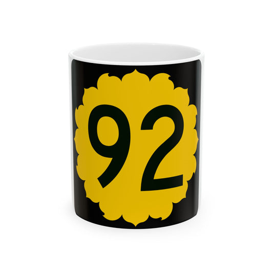 K-92 (Kansas) (Road Sign) White Coffee Mug