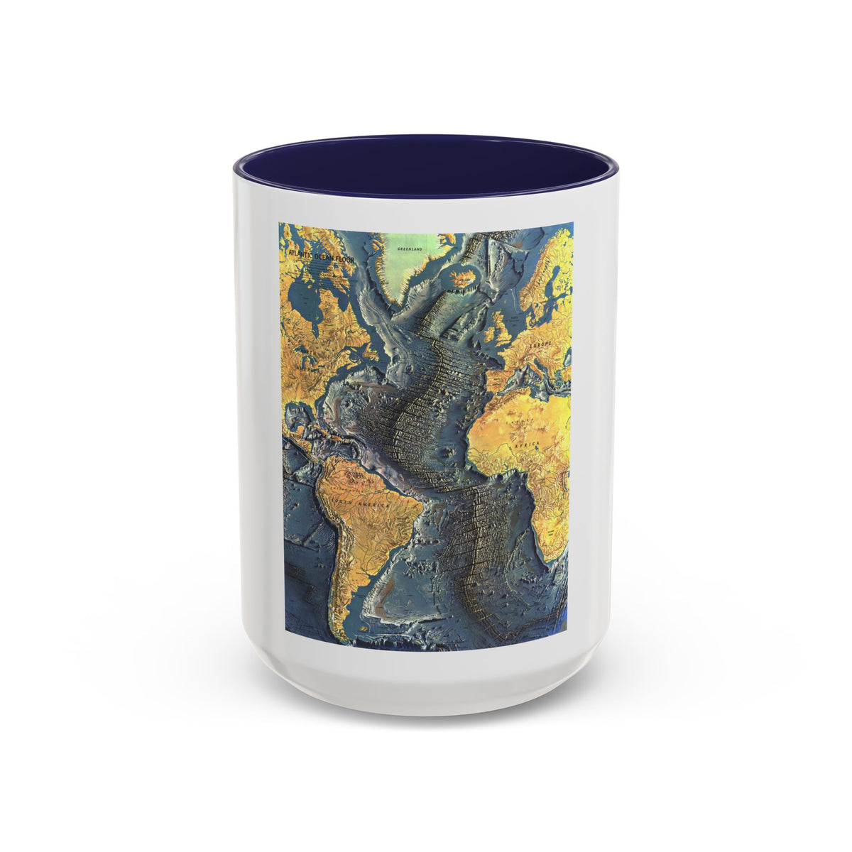 Atlantic Ocean Floor (1968) (Map) Accent Coffee Mug
