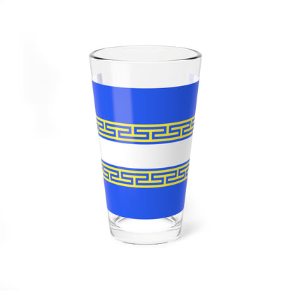 Drapeau fr departement Marne (France) Pint Glass 16oz