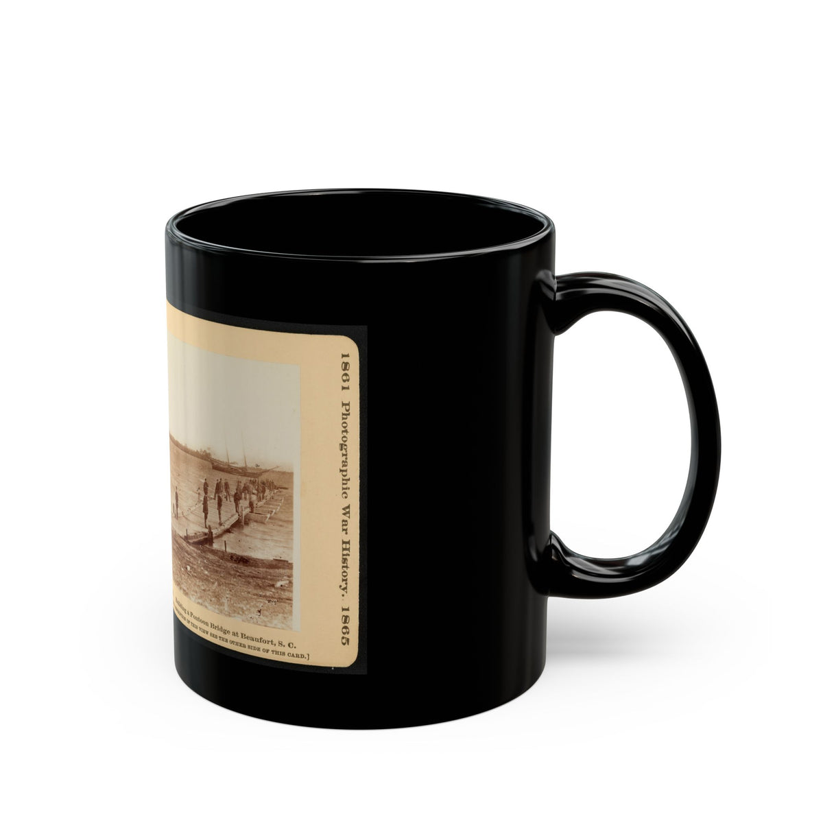 Building A Pontoon Bridge At Beaufort, S.C. (U.S. Civil War) Black Coffee Mug