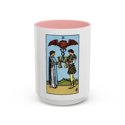 The 2 of Cups (Tarot Card) Accent Coffee Mug