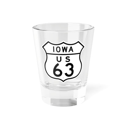 US 63 Iowa 1948 (Iowa) (Road Sign) Shot Glass 1.5oz