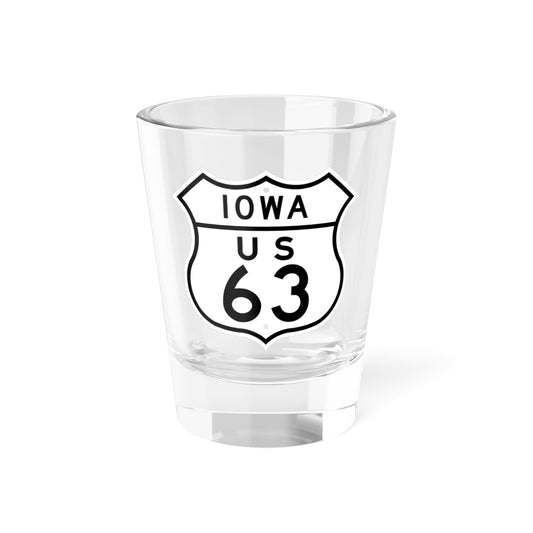 US 63 Iowa 1948 (Iowa) (Road Sign) Shot Glass 1.5oz