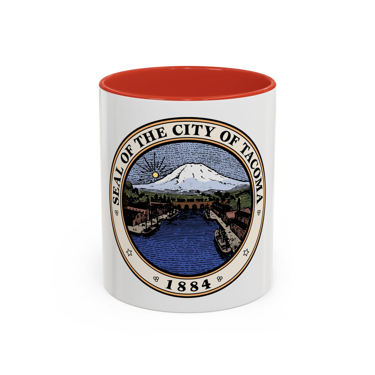 Seal of Tacoma WA - Accent Coffee Mug