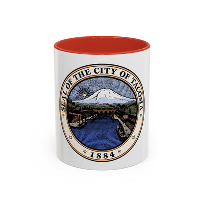 Seal of Tacoma WA - Accent Coffee Mug