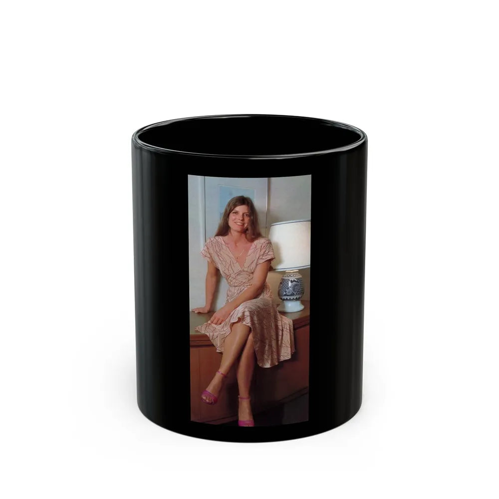 Katharine Ross #96 (Vintage Female Icon) Black Coffee Mug-11oz-Go Mug Yourself