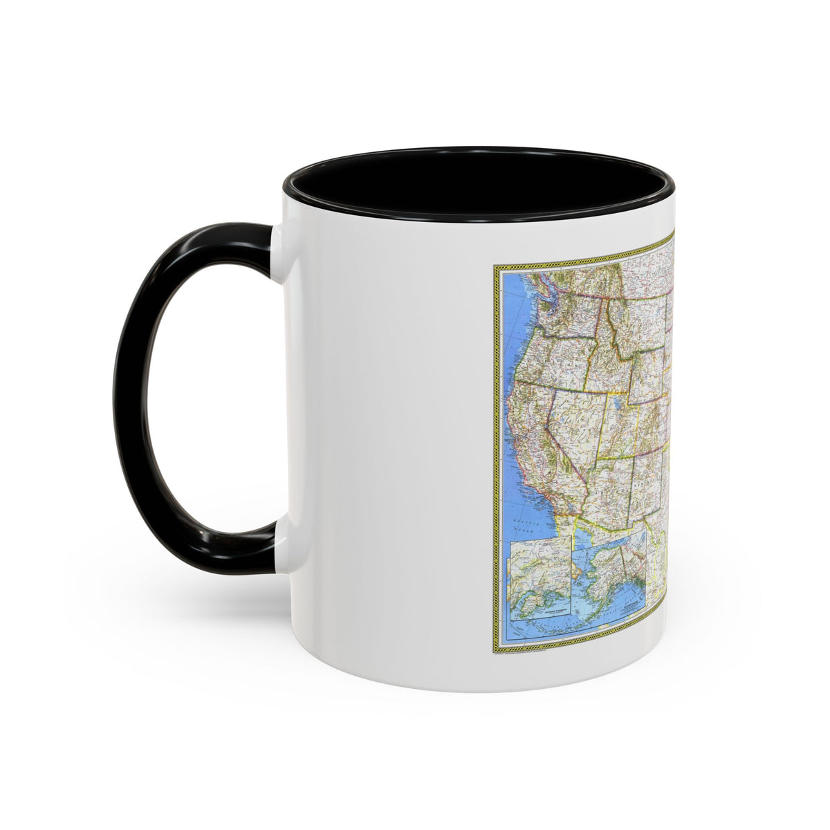 USA - The United States (1976) (Map) Accent Coffee Mug