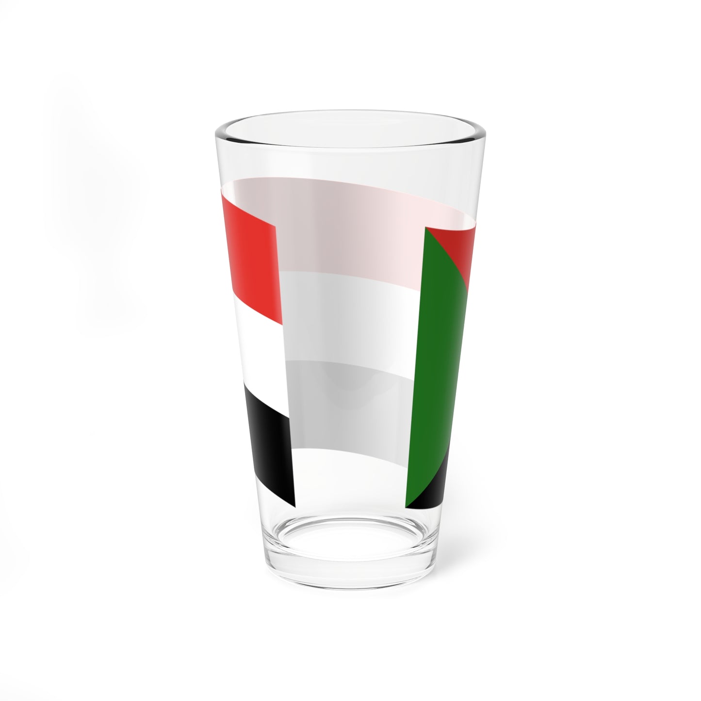 Flag of Sudan with waves (Sudan) Pint Glass 16oz