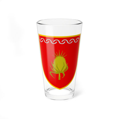 Coat of arms of Vevčani Municipality (North Macedonia) (Coat of Arms) Pint Glass 16oz