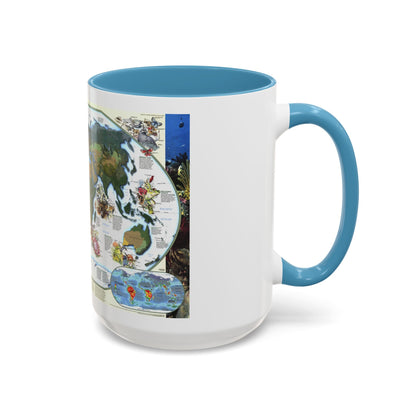 World Map - Diversity of Life (1999) (Map) Accent Coffee Mug