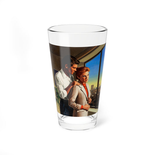 With No Reservations, Harlequin Presents 1266 Cover Painting (Harlequin Books, 1990) - Pint Glass 16oz