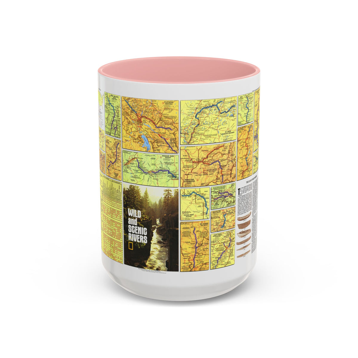 USA - Wild and Scenic Rivers 2 (1977) (Map) Accent Coffee Mug