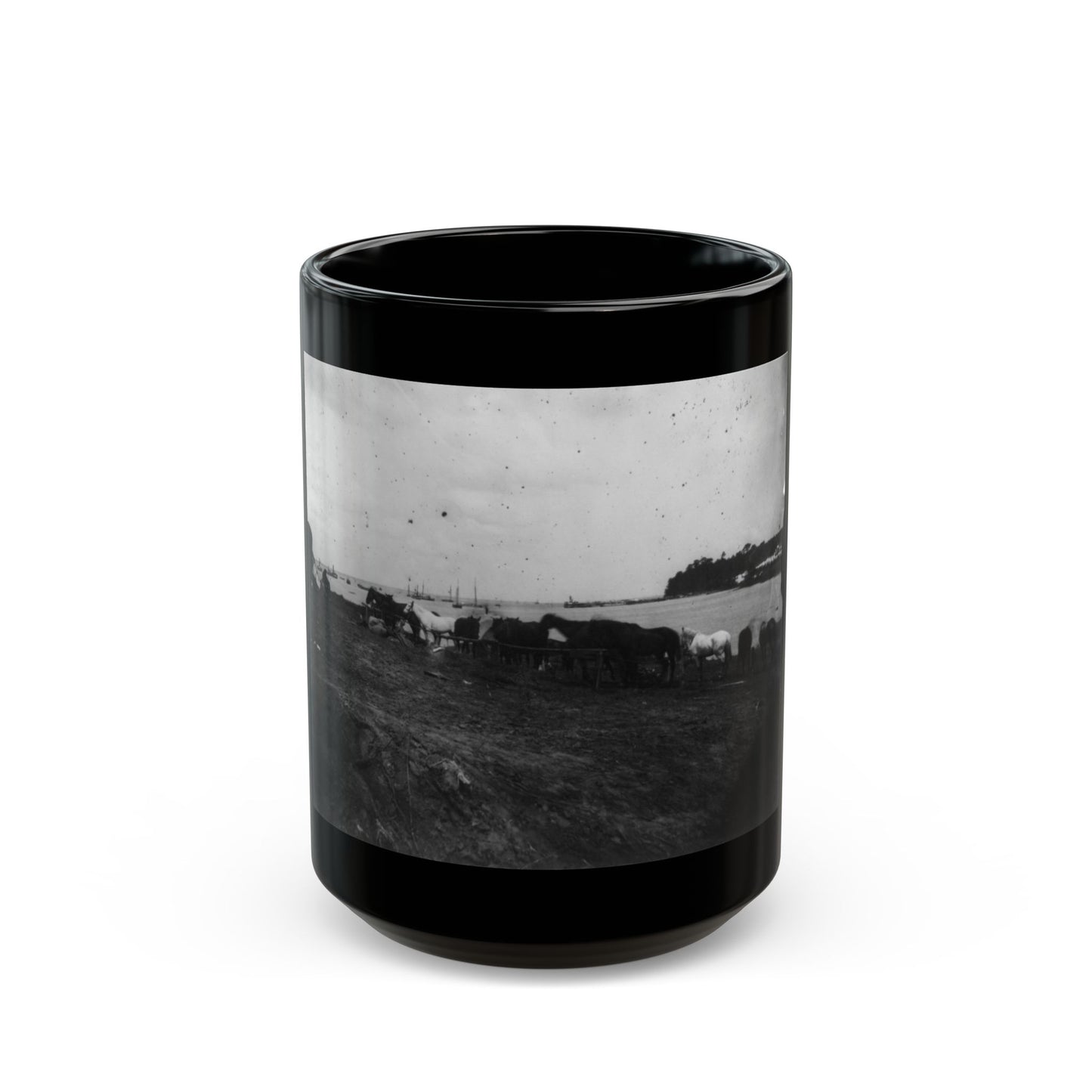 Belle Plains, Va., May 16, 1864, Encampment Of 2nd New York And 1st Massachusetts Heavy Artillery (U.S. Civil War) Black Coffee Mug