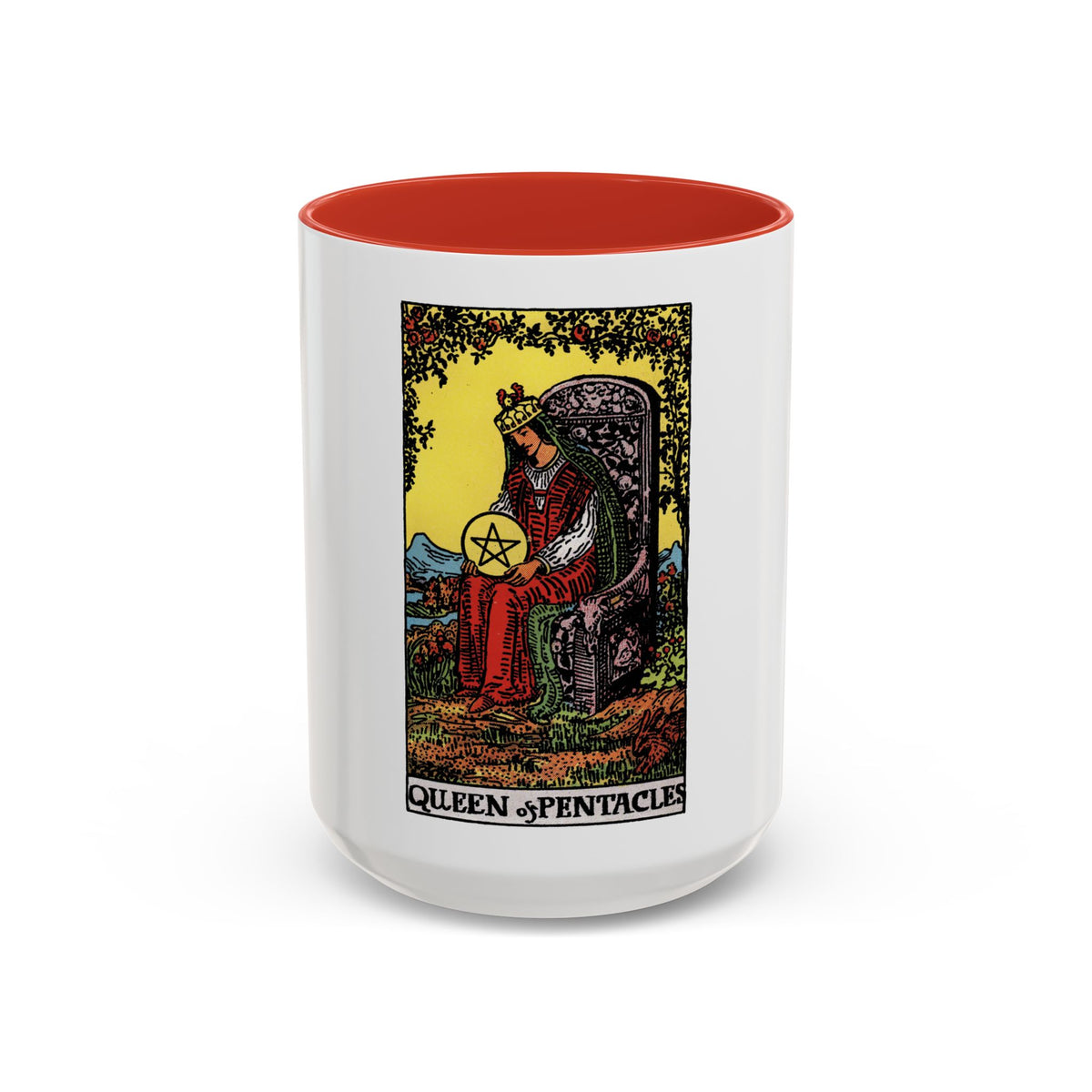 The Queen of Pentacles (Tarot Card) Accent Coffee Mug