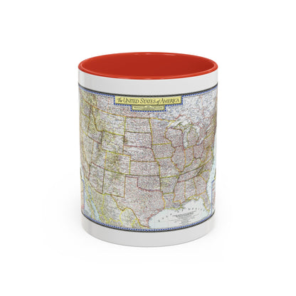 USA - The United States (1946) (Map) Accent Coffee Mug