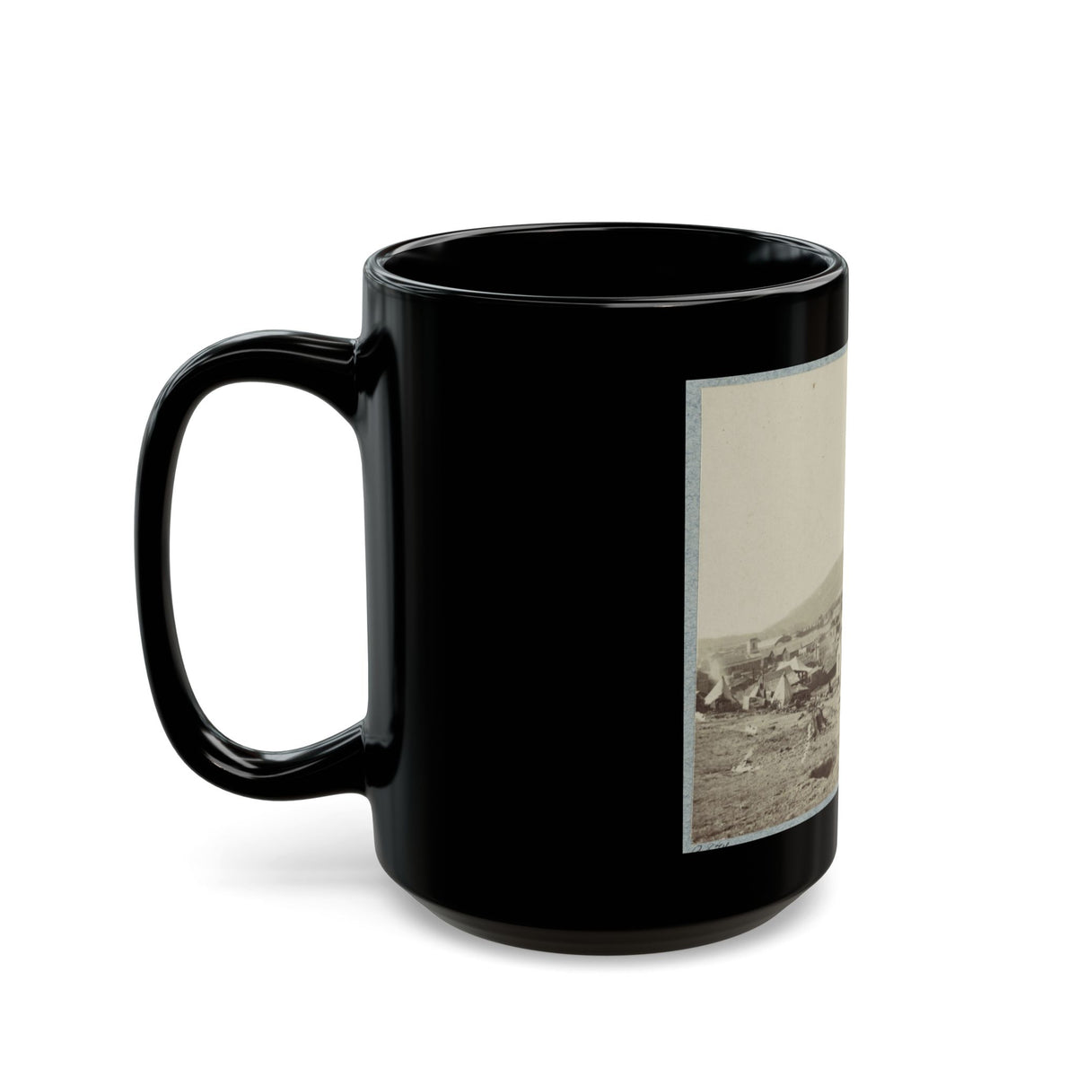 View Of Chattanooga With Lookout Mountain In The Distance(2) (U.S. Civil War) Black Coffee Mug