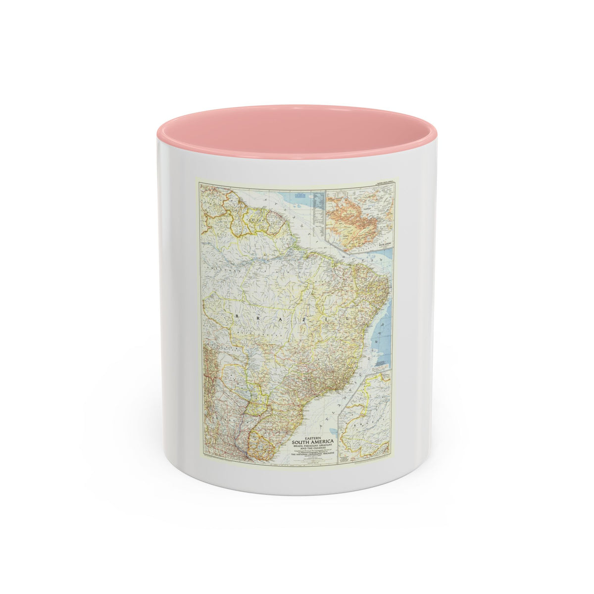 South America - Eastern (1955) (Map) Accent Coffee Mug