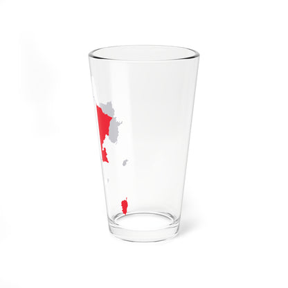 Flag-map of France without Britanny Normandie and Occitania (France) Pint Glass 16oz