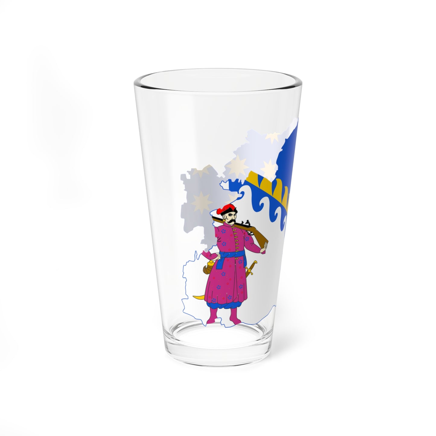 Flag-map of Dnipropetrovsk Oblast (Ukraine) Pint Glass 16oz