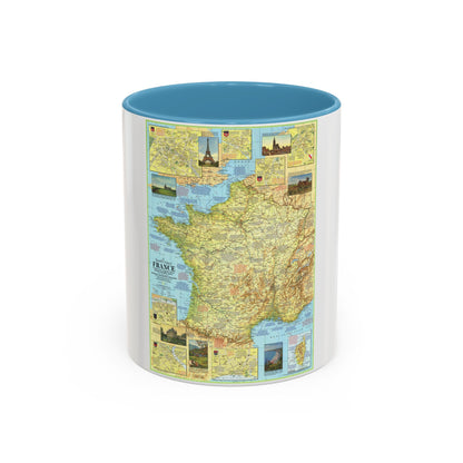 France - A Traveller's Map 1 (1971) (Map) Accent Coffee Mug