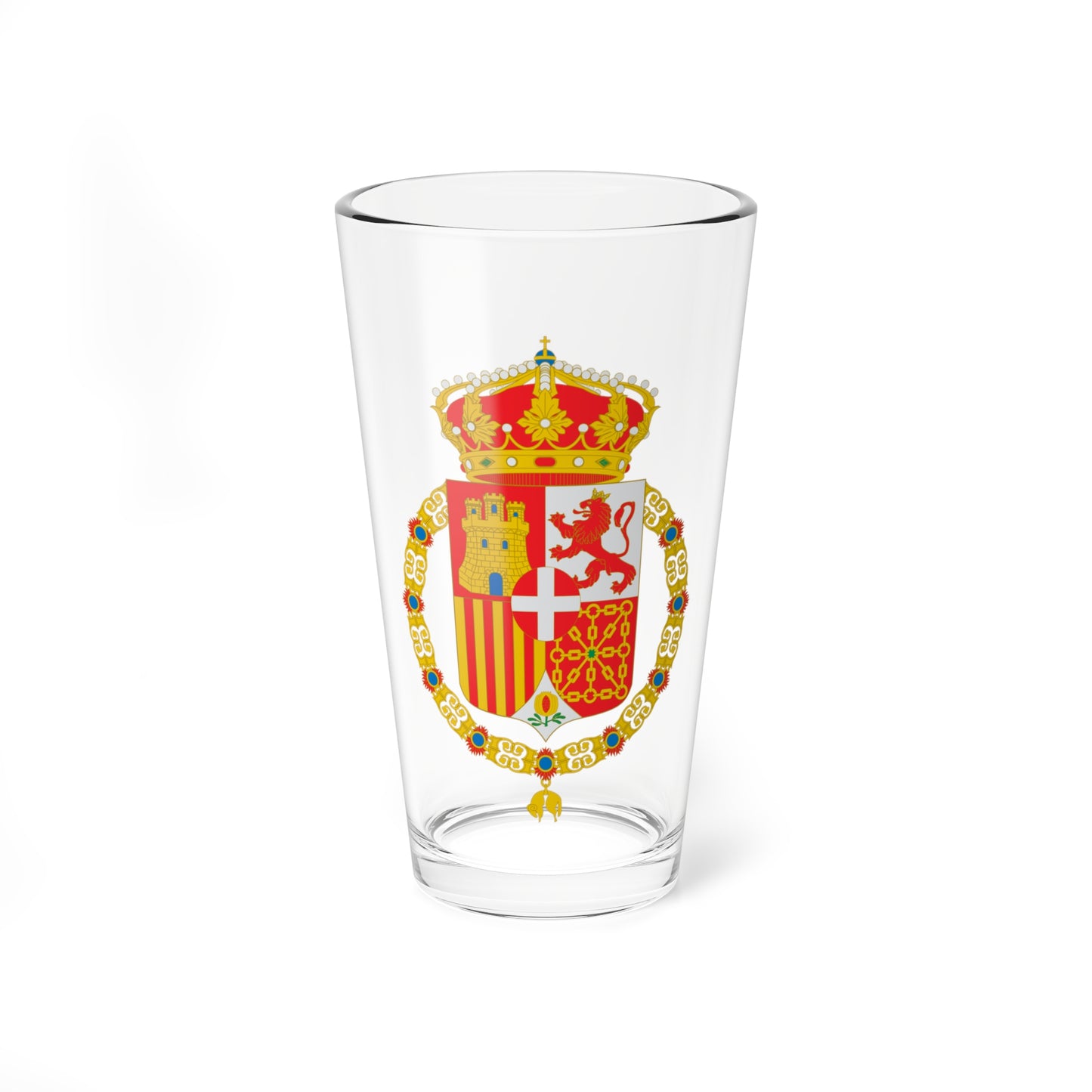 Escudo de España con Amadeo de Saboya Toisón (Spain) (Coat of Arms) Pint Glass 16oz