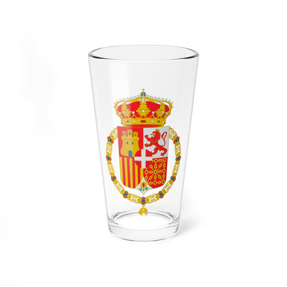 Escudo de España con Amadeo de Saboya Toisón (Spain) (Coat of Arms) Pint Glass 16oz