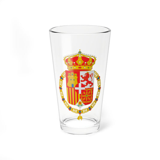 Escudo de España con Amadeo de Saboya Toisón (Spain) (Coat of Arms) Pint Glass 16oz
