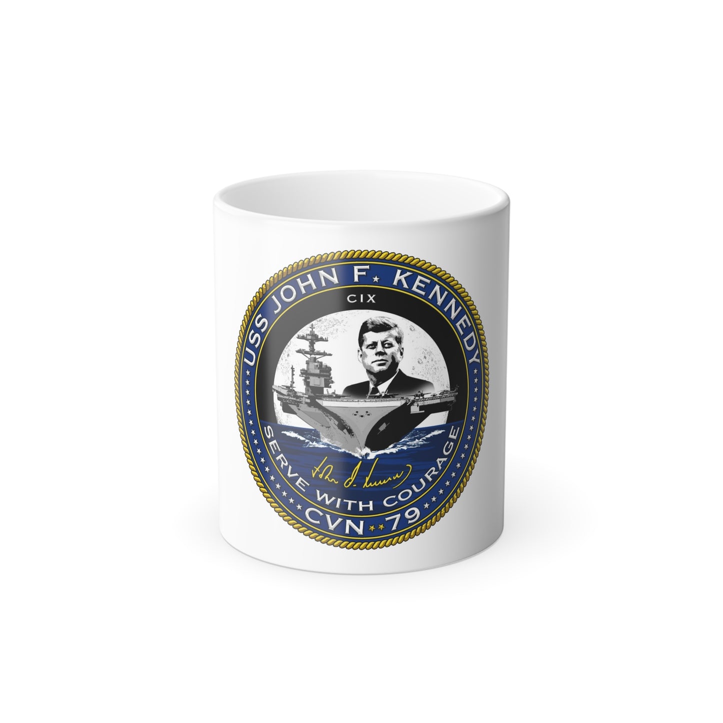 CVN 79 USS John F Kennedy (U.S. Navy) Color Changing Mug 11oz