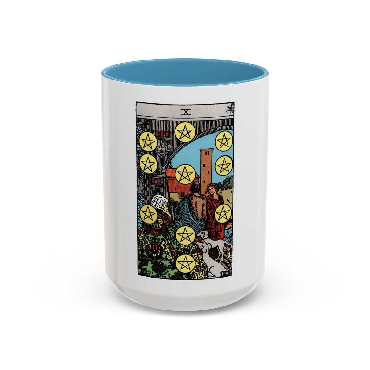 The 10 of Pentacles (Tarot Card) Accent Coffee Mug