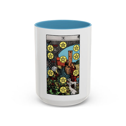 The 10 of Pentacles (Tarot Card) Accent Coffee Mug