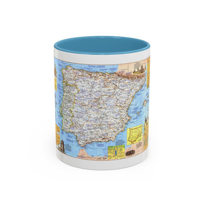 Spain and Portugal - A Traveller's Map 1 (1984) (Map) Accent Coffee Mug